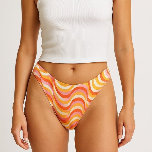 l*space Other - L*Space Whiplash Bikini Bottom Bitsy Cut Size L NWT Multicolor Retro Print